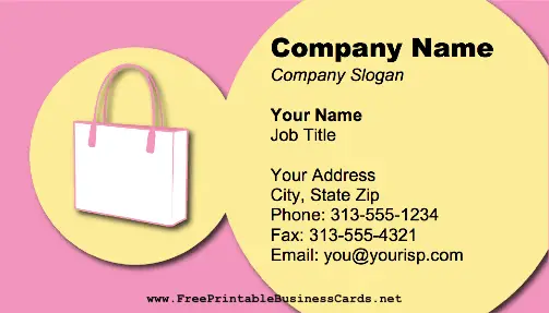 Purse business card