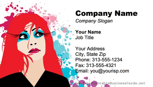 Redhead Woman business card
