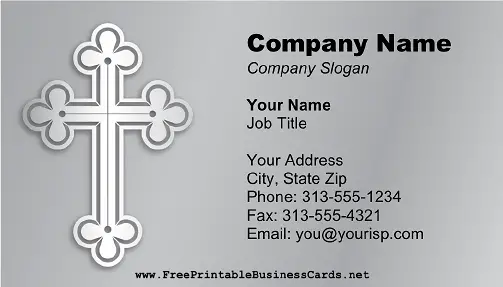 Christian Cross business card