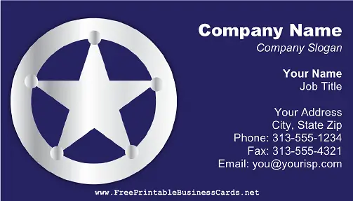Silver Badge on Blue business card
