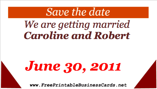 Save the Date Card business card