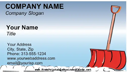 Snow Removal business card