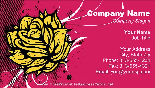 Yellow Rose business card