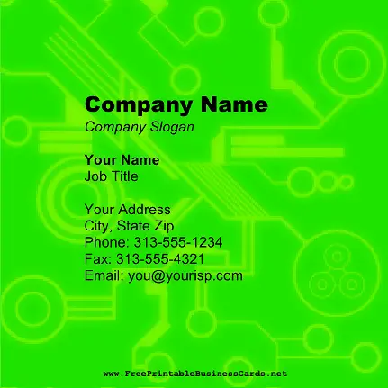Green Tech Square business card