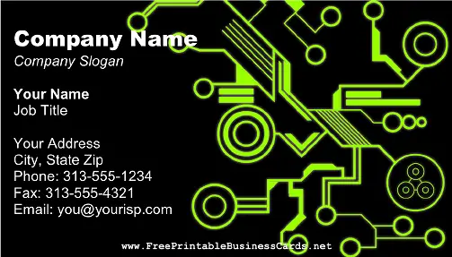 Hi Tech Black and Green business card