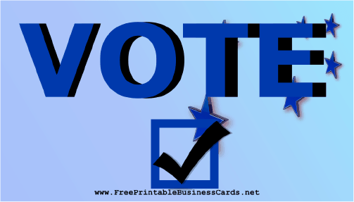 Vote Sign Blue business card