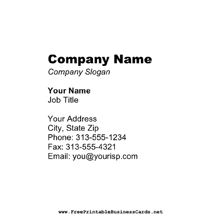 White Square business card