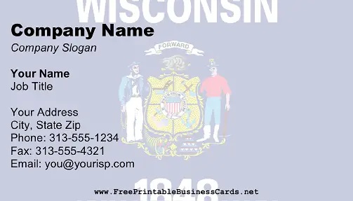 Wisconsin Flag business card