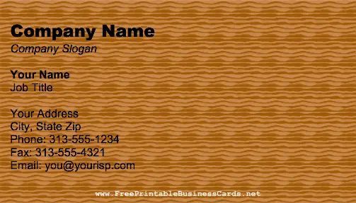 Wood business card
