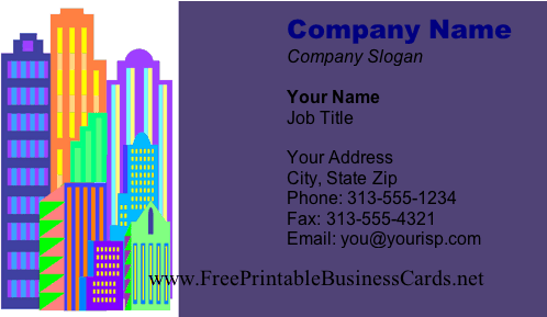 Cityscape business card