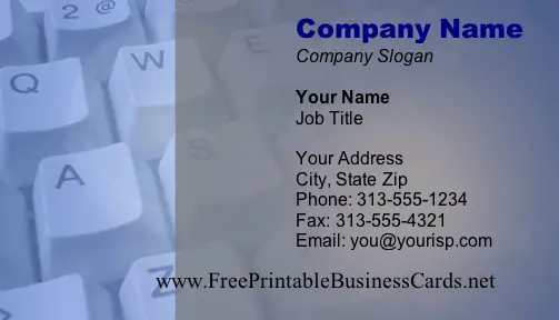 Keyboard #2 business card