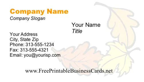 Leaves #2 business card