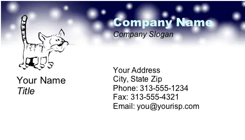 Night Cat business card