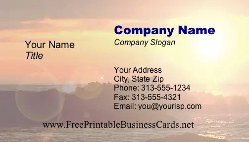 Sunset business card
