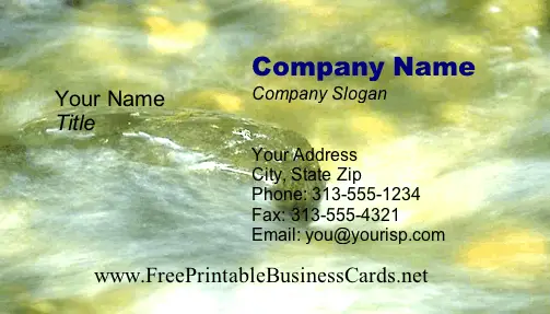 Rocks and Water business card