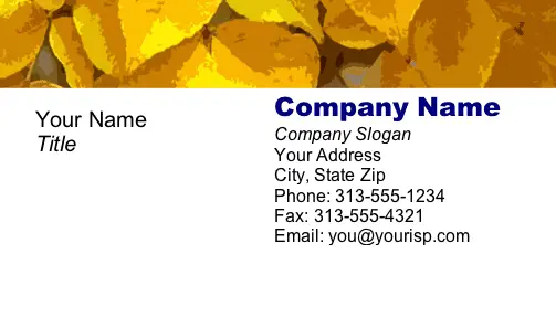 Yellow Leaves business card