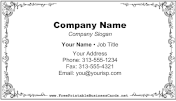 Black And White Floral Border business card