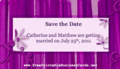 Purple Save the Date Card