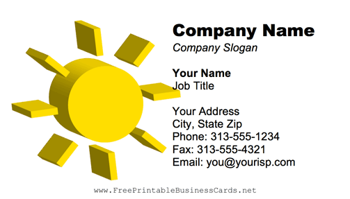 Sun business card