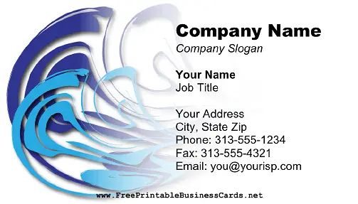 Abstract Blue Swirl business card