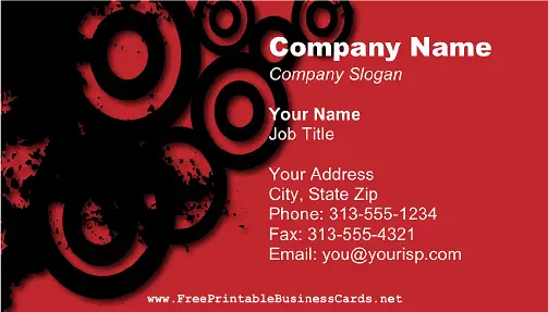 Black Circles on Red business card