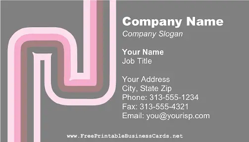 Gray and Pink Curves business card