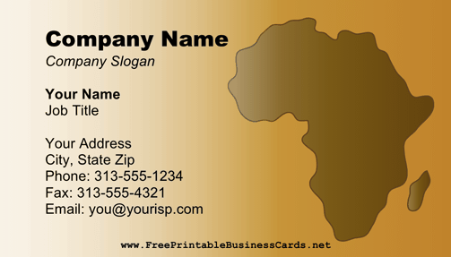 Africa business card