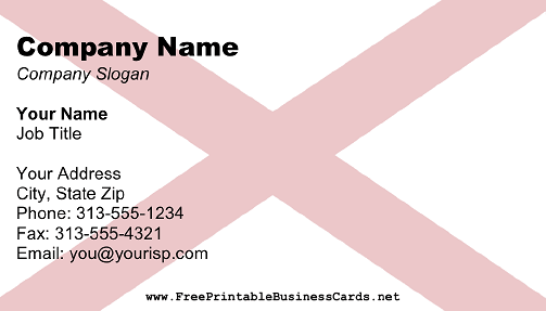 Alabama Flag business card