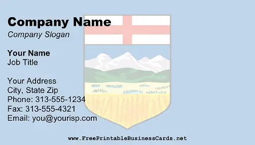 Alberta Flag business card