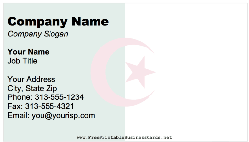 Algeria business card