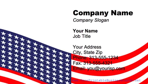 American Flag business card