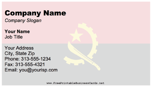 Angola business card