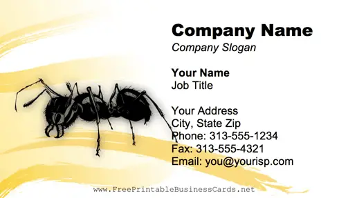 Ant Yellow business card
