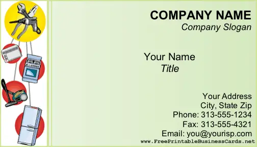 Appliance Repair business card