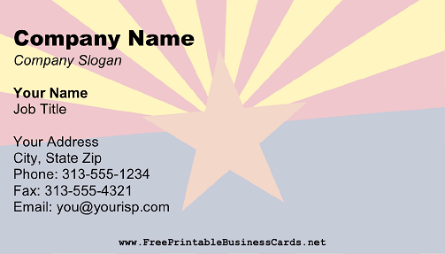 Flag of Arizona business card
