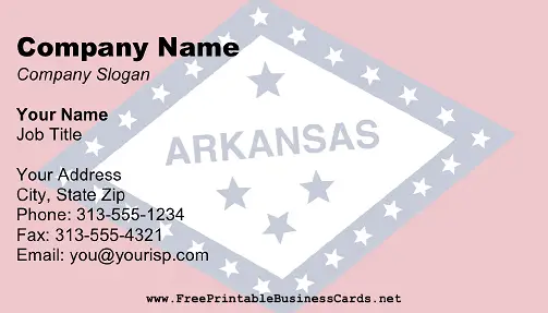 Flag of Arkansas business card