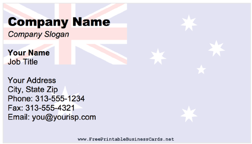 Australia business card