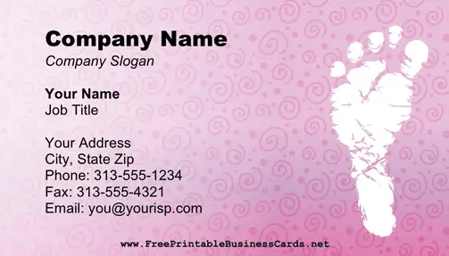 Baby Shower 2 business card