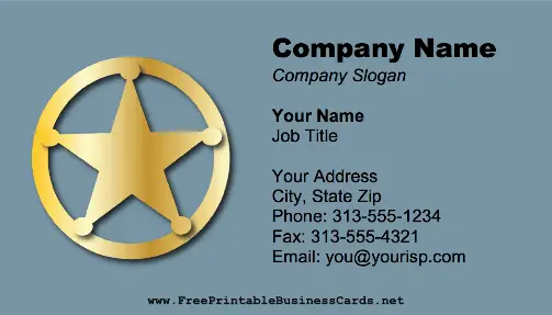 Gold Badge business card