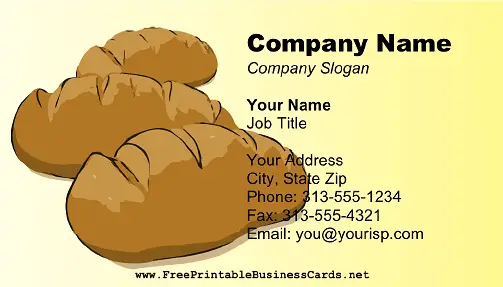 Bakery Bread Loaves business card