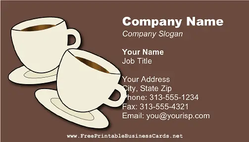 Coffee Mugs business card