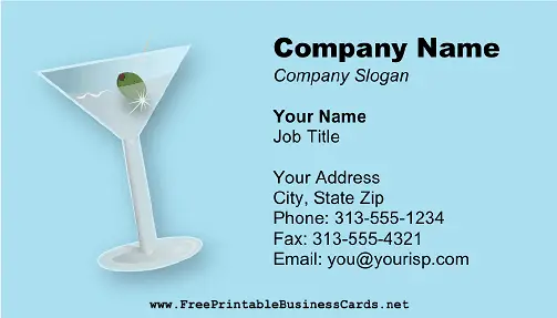 Martini Glass business card