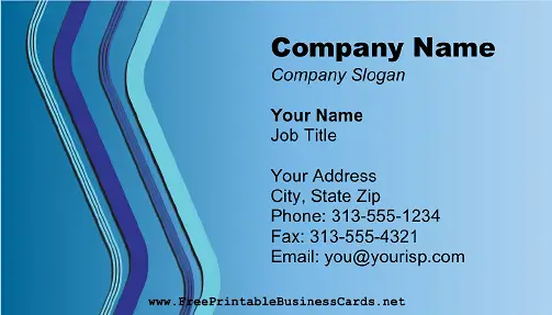 Blue on Blue Lines business card