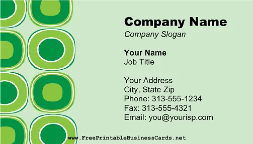 Green Dot Border business card