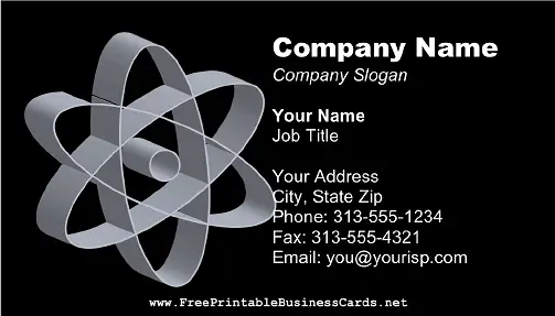 Black Atomic business card