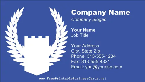 White Shield business card