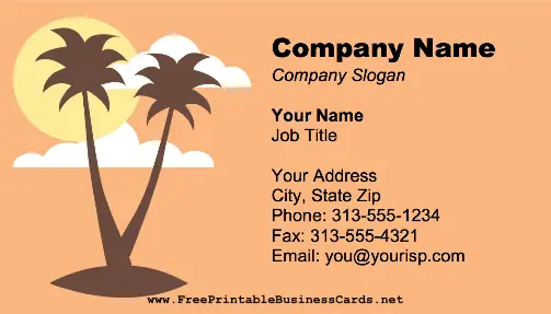 Beach Palm Trees business card