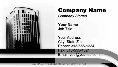 Skyscraper business card