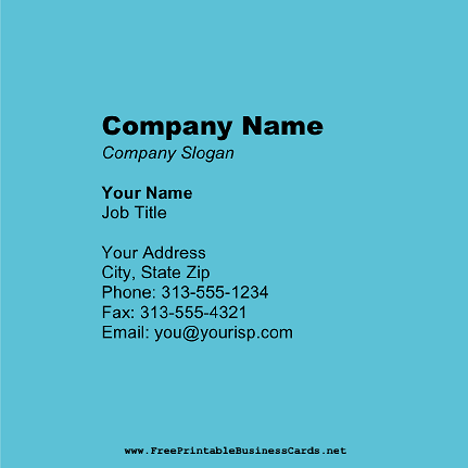 Blue Square business card