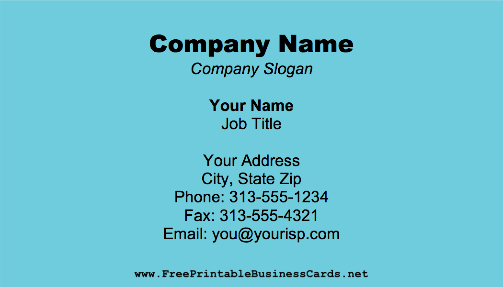 Light Blue business card